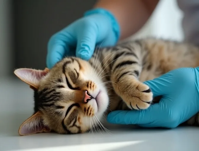 Specialist carefully handling a deceased cat with dignity in Donnybrook